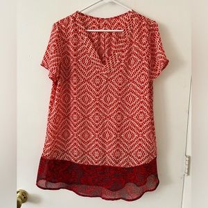 Red Sheer Blouse
